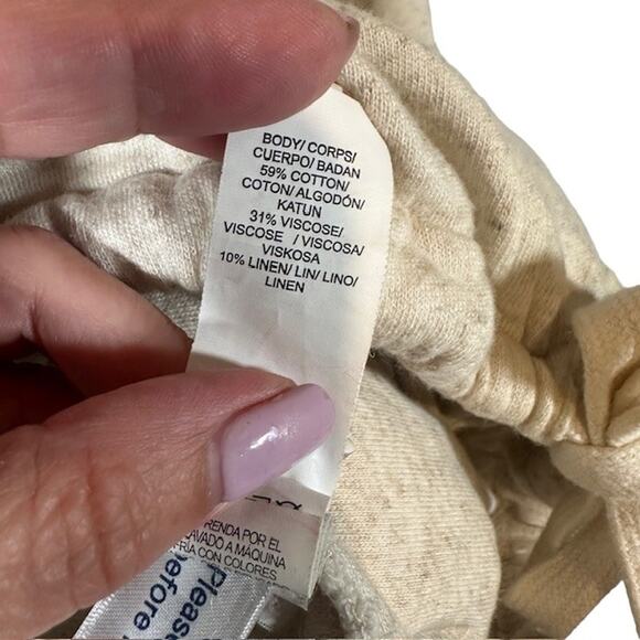 Lucky Brand Beige Oatmeal Long Sleeve Linen Blend Front Zip Jacket Women Sz XS - Picture 9 of 11